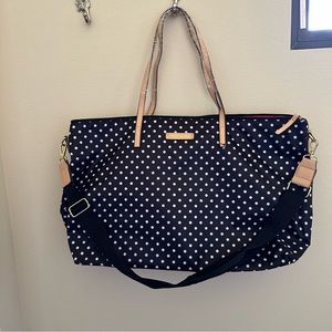 Perfumania black & white polka dot tote bag NWOT